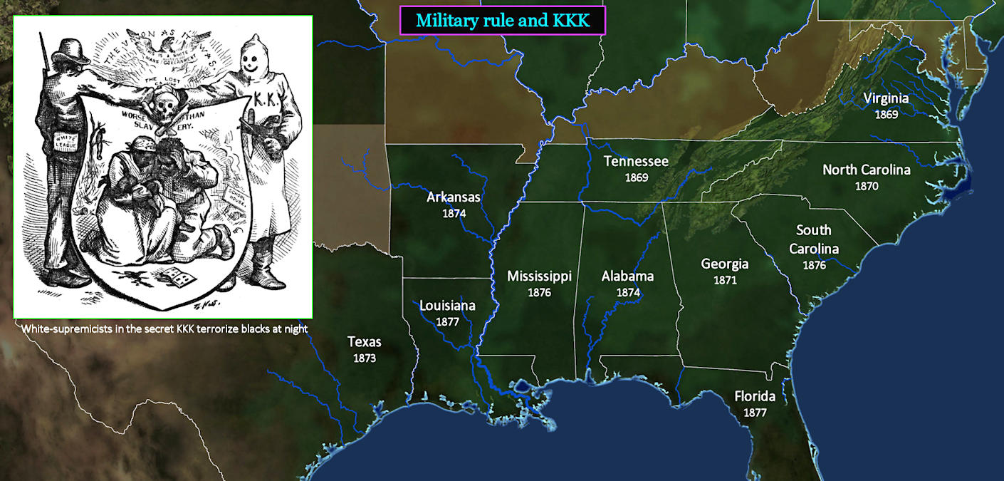 First KKK, 1865-1872 map